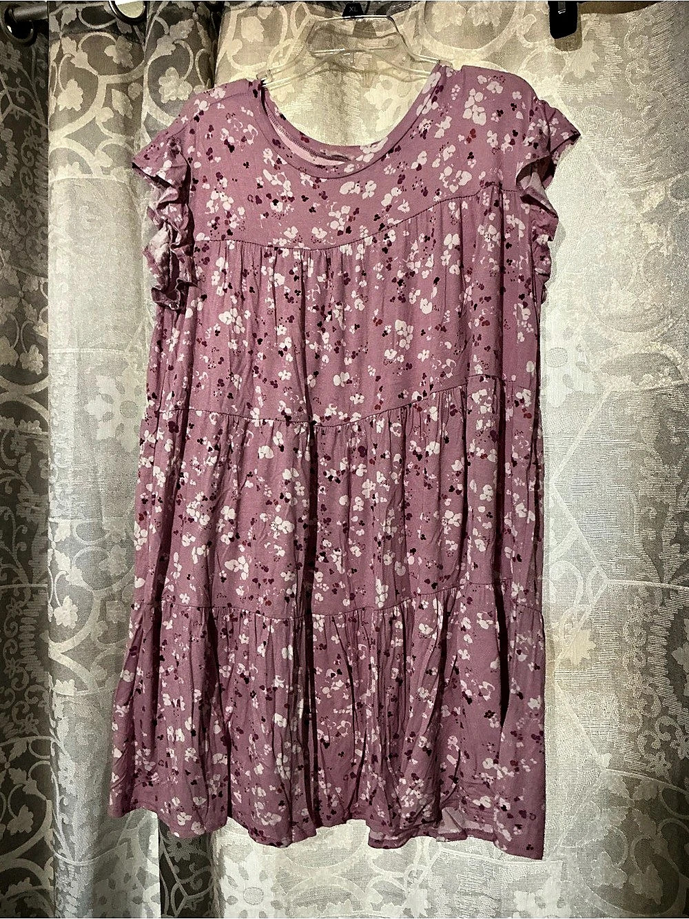 REB. in J. Floral Tiered Dress Pink & White Size XL